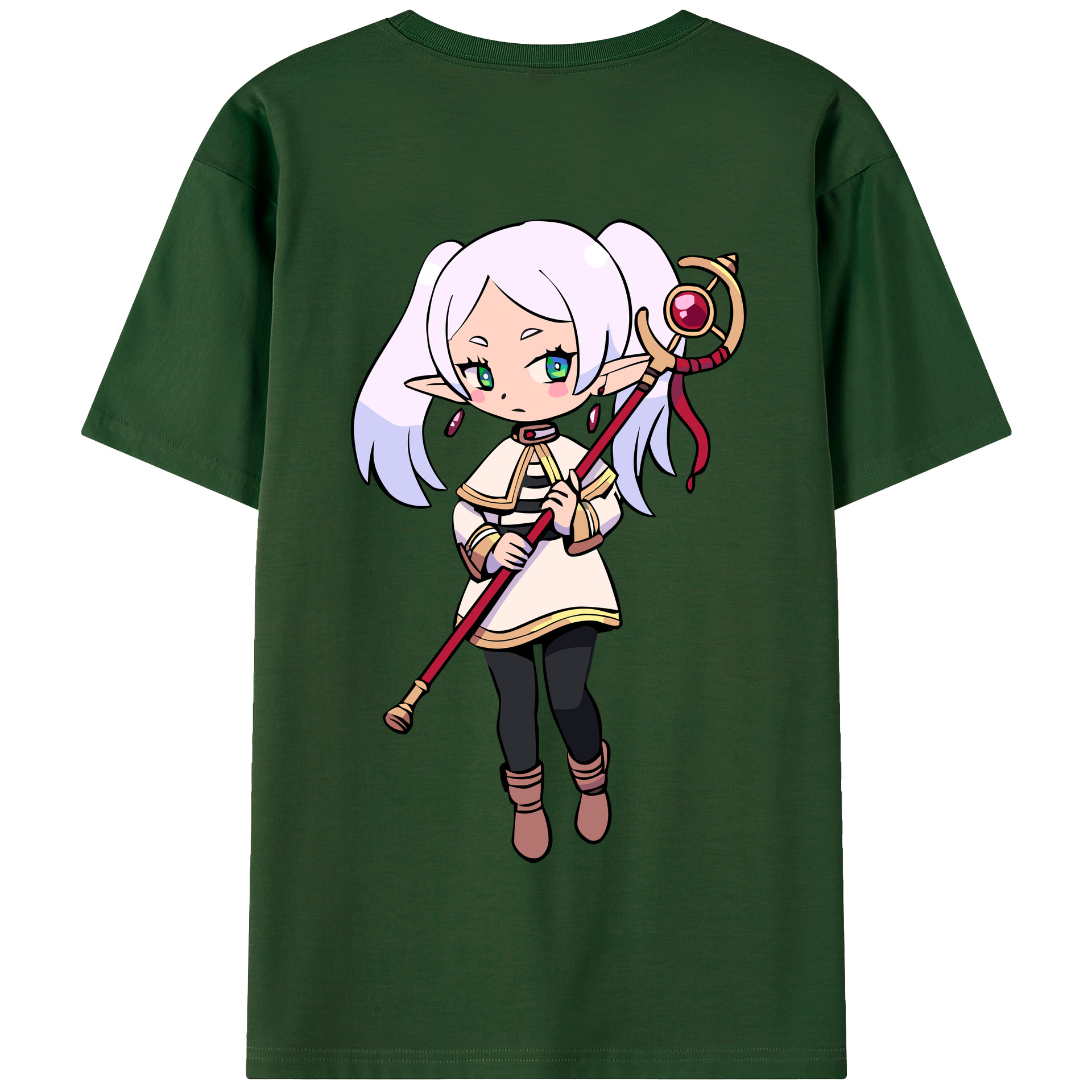 （画像用） 葬送のフリーレン Frieren 綿100％半袖Tシャツ（背面プリント）
